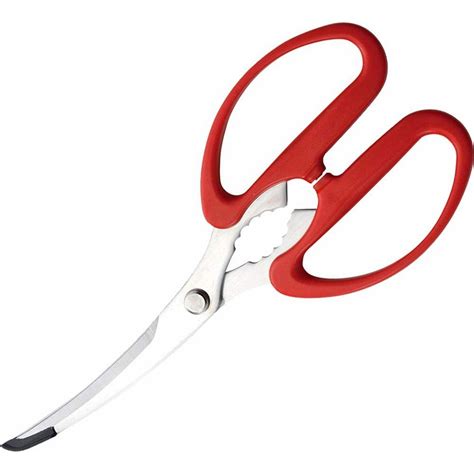 Shimomura Curved Kitchen Scissors Serrated Non-Scratch Scissors ...