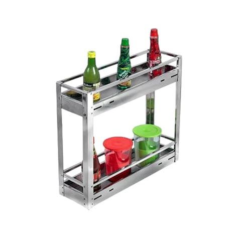 Multivve Stainless Steel Perforated Sheet Bottle Pullout Basket/Pipe ...