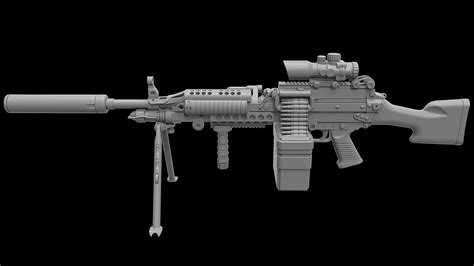 Mk 48 Light Weight Machine Gun 3D model | CGTrader