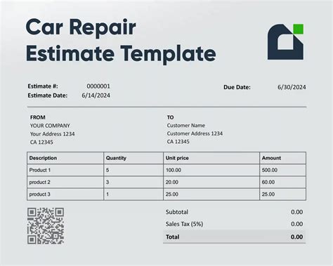 Free Estimate Templates - Generate online and download