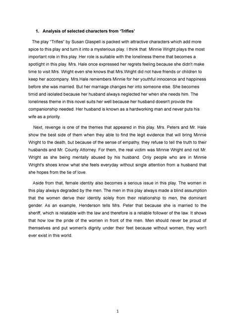 TSL1064 Analysis Trifles - Analysis of selected characters from ...