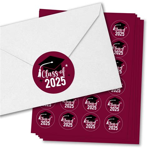 Big Dot of Happiness Class of 2025 Maroon Grad Party Envelope Seal ...