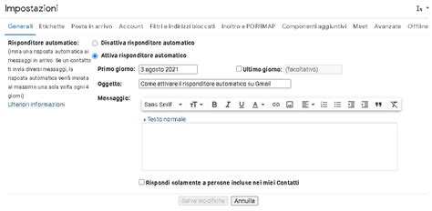 Come impostare una risposta automatica su Gmail - CCM