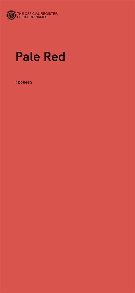 Pale Red color - #D9544D - The Official Register of Color Names
