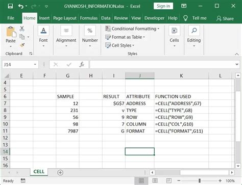 Image result for Excel Cell Functions