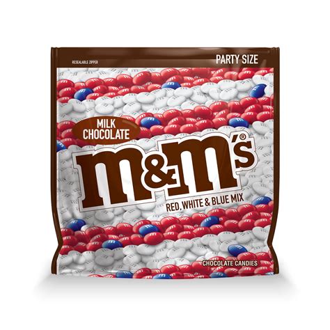 M&M'S Red, White & Blue Patriotic Milk Chocolate Candy, 42-Ounce Party ...