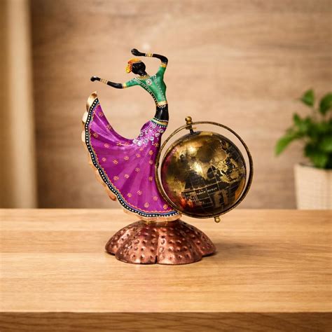 CraftVatika Home and Office Decorative Globe Metal Table Top Showpiece ...