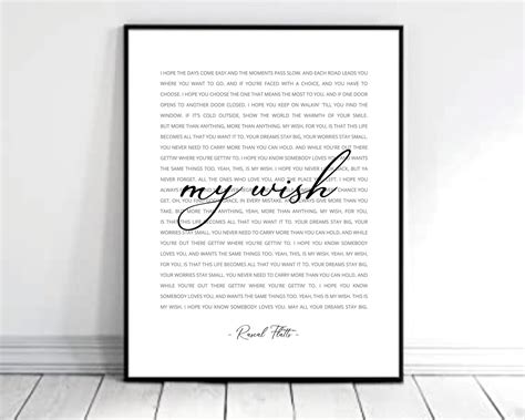 My Wish for You My Wish Lyrics Rascal Flatts Song Lyrics - Etsy