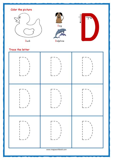 Letter D Tracing Worksheets Preschool | AlphabetWorksheetsFree.com