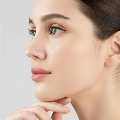 Petal Cluster Silver Nose Pin - Touch925 Silver Jewellery