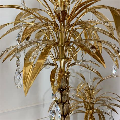 1970s Italian Gold Crystal Palm Tree Floor Lamp at 1stDibs | italian ...