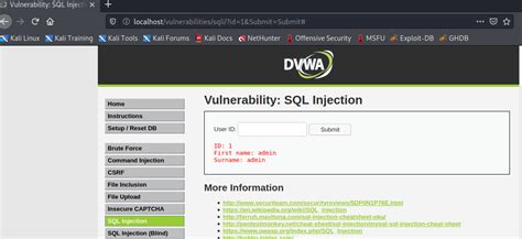 Image result for SQL Injection Example Kalinux
