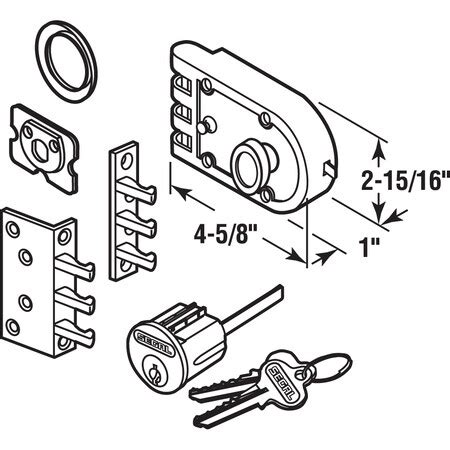Prime-Line Single Cylinder Deadbolt Brass Slam Lock with Flat and Angle ...