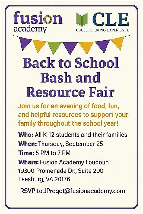 Back-to-School Resource Fair, Fusion Academy Loudoun, Leesburg, 25 ...