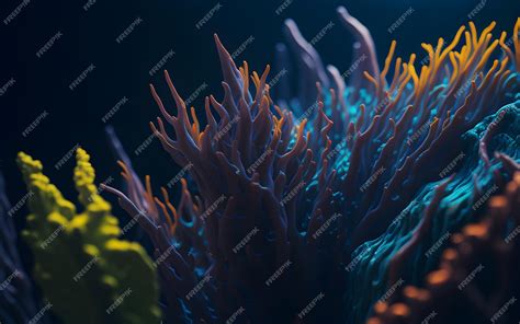 Premium Photo | A colorful coral with a blue background
