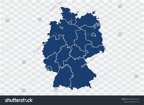 Germany Map Dark Blue Color On Stock Vector (Royalty Free) 2192176113 ...