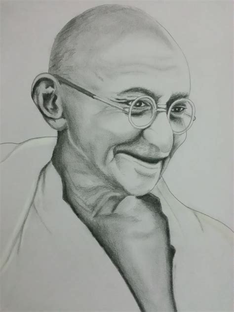 Simple Pencil Drawing Of Mahatma Gandhi | ProDrawingClub - Pencil Art Drawing