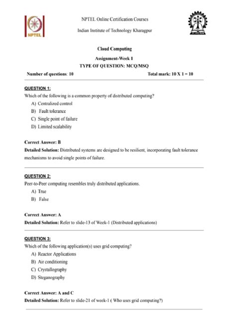 SET A - This contains the lecture revision quiz for the NPTEL ...