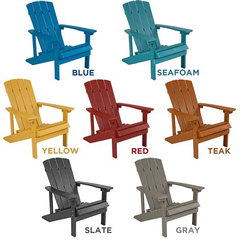 All-Weather Composite Wood Adirondack Chair, Poly-Resin, 7 Colors ...