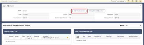 Assign Imprest account to employee : Helpdesk | Knowledge Base