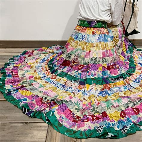 colorful flower long skir | LEMON