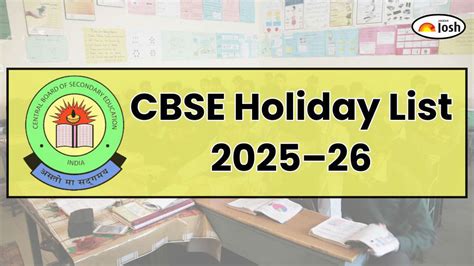 CBSE Holiday List 2025–26: Check Month-wise Calendar for School Closure ...