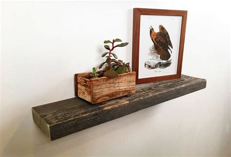 Floating Shelf Reclaimed Wood - 24 Wide Rustic Float Shelf Rustic Barn ...