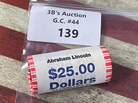 Lot - $25 ROLL OF UNCIRCULATED ABRAHAM LINCOLN $1 COINS