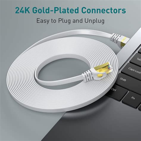 Buy VOIETOLT Cat8 Ethernet Cable 20M with Clips, 40Gbps/2000Mhz Flat ...