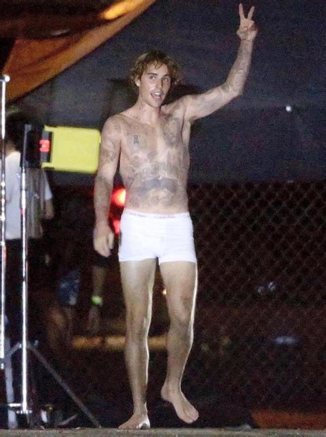 Justin Bieber spotted on music video set in his underwear