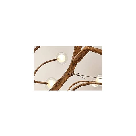 Buy LITFAD Modern Chandelier Light Fixture Height Adjustable Wood ...