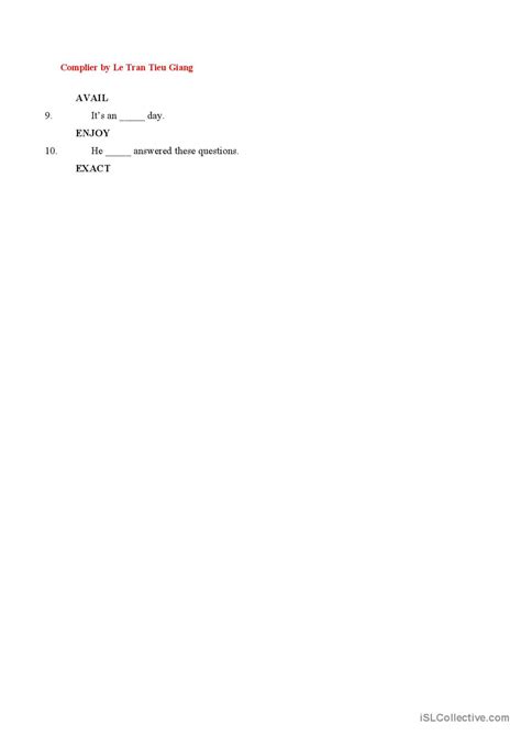 Word Form Exercise .Pdf 的图像结果
