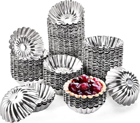 Amazon.com: OBTANIM 20 Pcs Stainless Steel Mini Tart/Pie Pans, 3 Inch ...