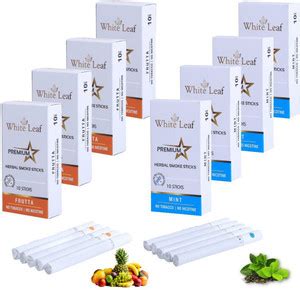 White Leaf Herbal Smoke Mint Cigarettes, Frutta Flavoured King Size ...