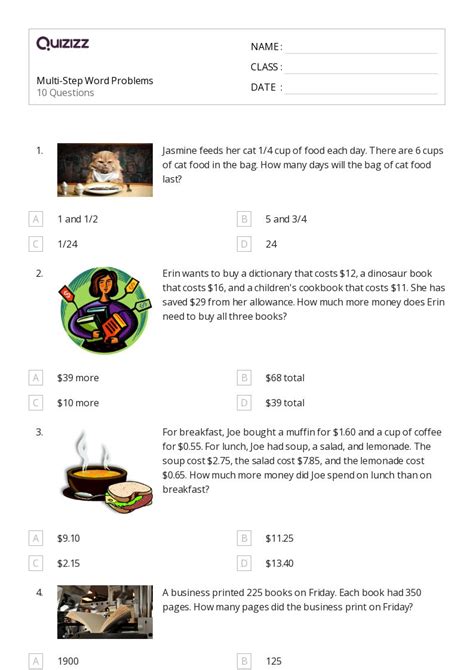 Image result for Easy Multi-Step Word Problems