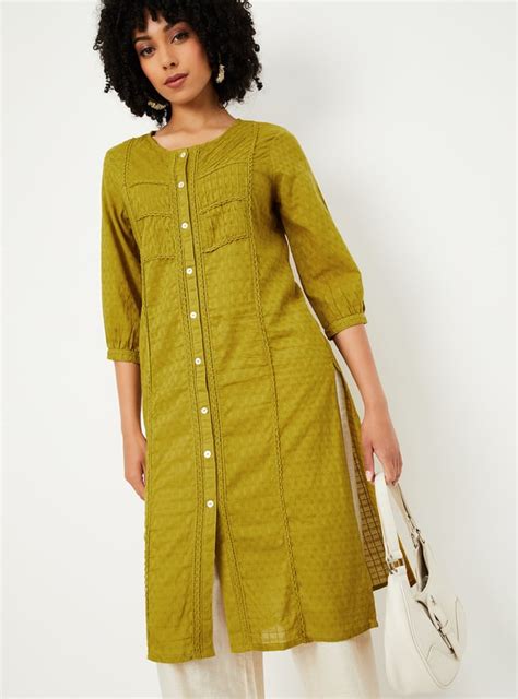 Buy Women Woven Design Straight Kurta Online at just Rs. 699.0 ...