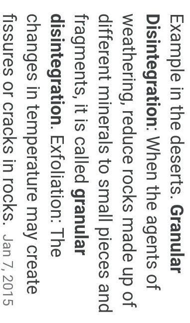 which are the two types of granular disintegration - Brainly.in