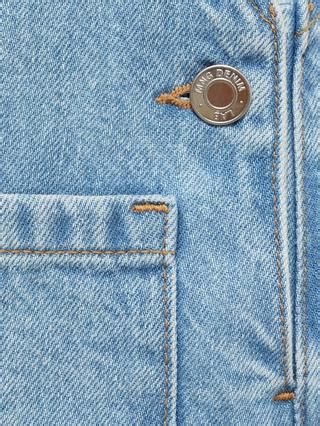 Mango Kids' Boston Denim Straight Leg Dungarees, Open Blue