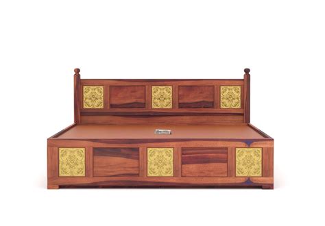 Buy Aristo Drawer Storage Bed (Queen Size, Teak Finish) Online in India ...