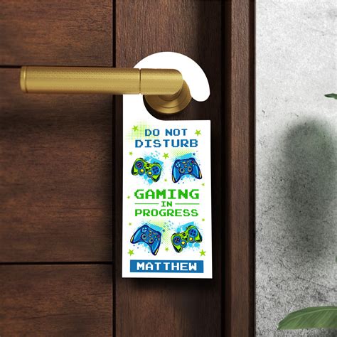Do Not Disturb Gaming Name Controller Room Personalised Kids Bedroom ...