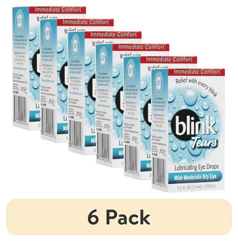 (6 pack) Blink Tears Lubricating Eye Drops Mild-Moderate Dry Eye 0.5 Fl ...