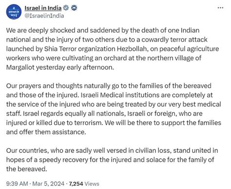 Indian man killed in Israel in missile attack from Lebanon, 2 injured ...