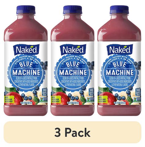 (3 pack) Naked Juice Blue Machine Flavored 100% Juice Smoothie Blend ...