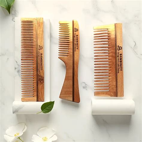 Royal Neem & Rosewood Comb Set – Pack of 3 Handcrafted Ayurvedic Neem ...