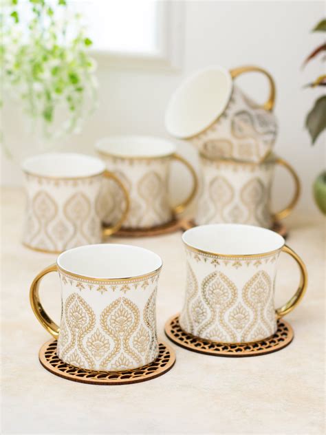 Buy Diamond Ebony Coffee & Tea Mugs, 170ml, Set of 6 Online – Clay ...