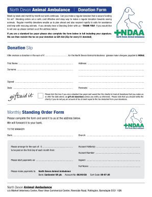 Fillable Online northdevonanimalambulance co North Devon Animal ...