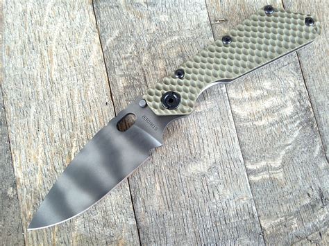 Strider SMF Knife Green G10 GG Gunner Grip (3.9" Tiger Stripe Plain) – GearBarrel.com