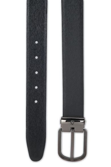 Buy Men Black Textured Leather Formal Belt Online - 670335 | Louis Philippe