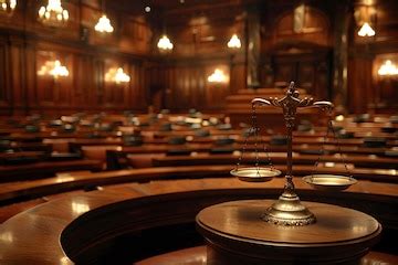 Elegant courtroom interior with scales of justice | Premium AI ...