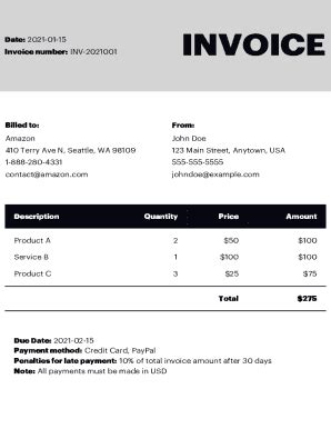 Amazon Invoice Template - Fill, Edit, Sign, Download & Print For Free ...
